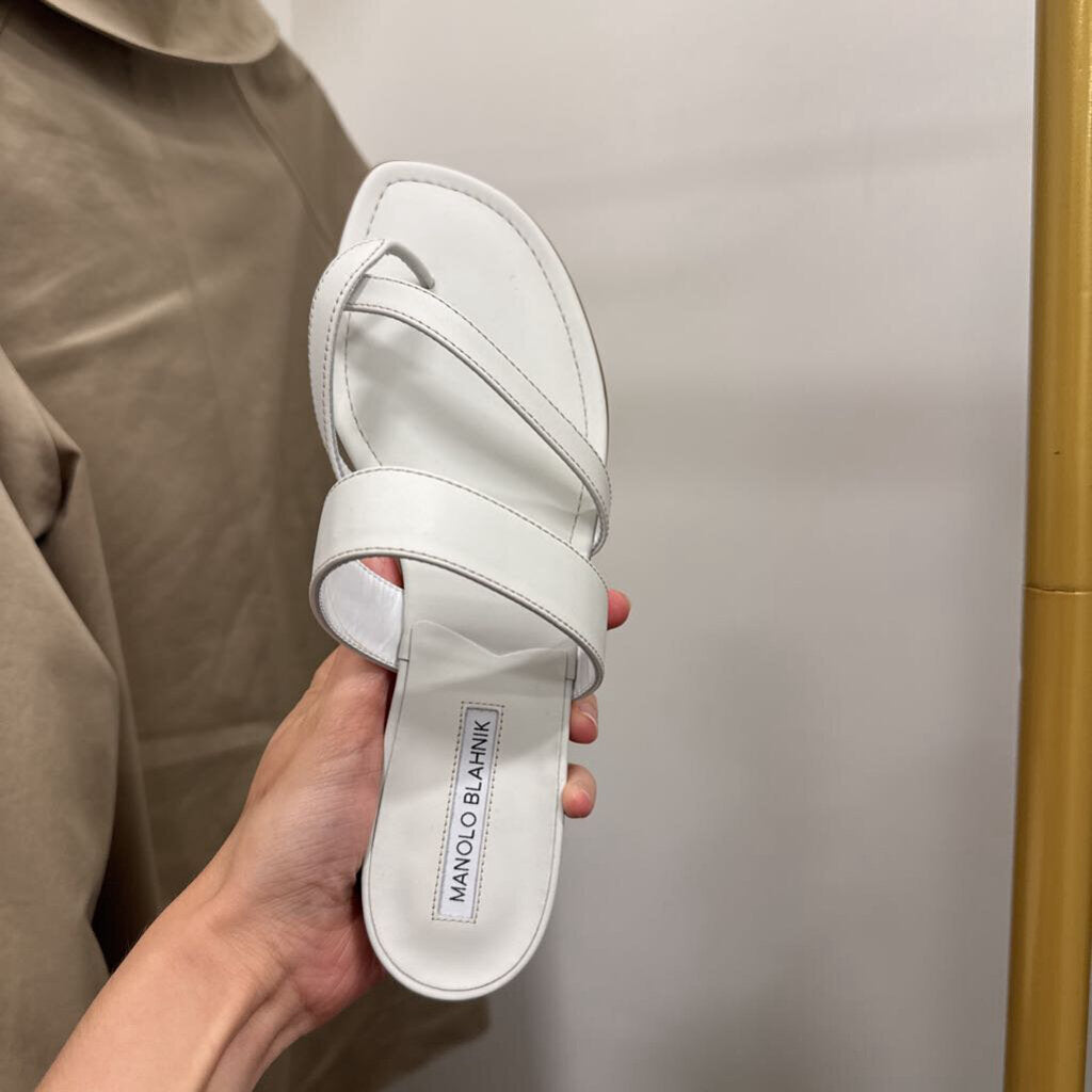 White Leather Sandals (new, 865)