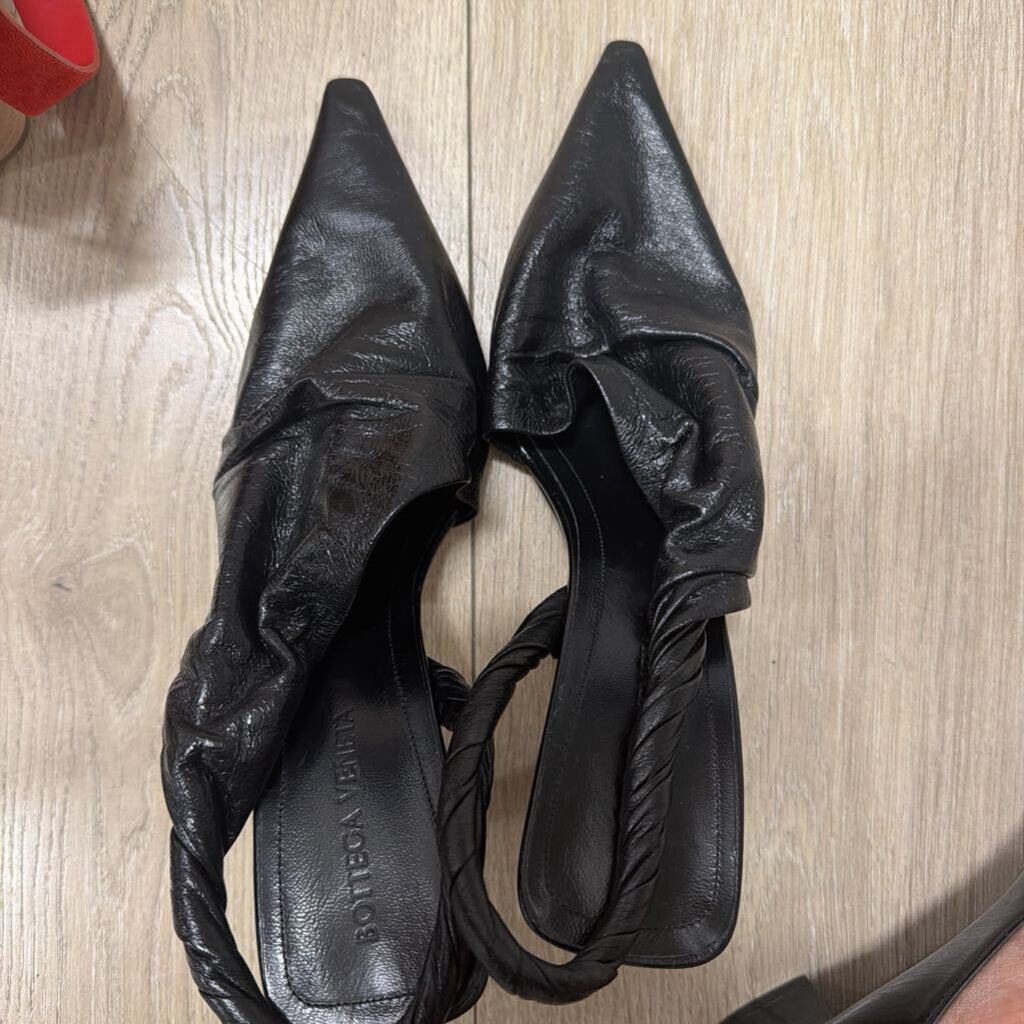 Black Leather Pumps