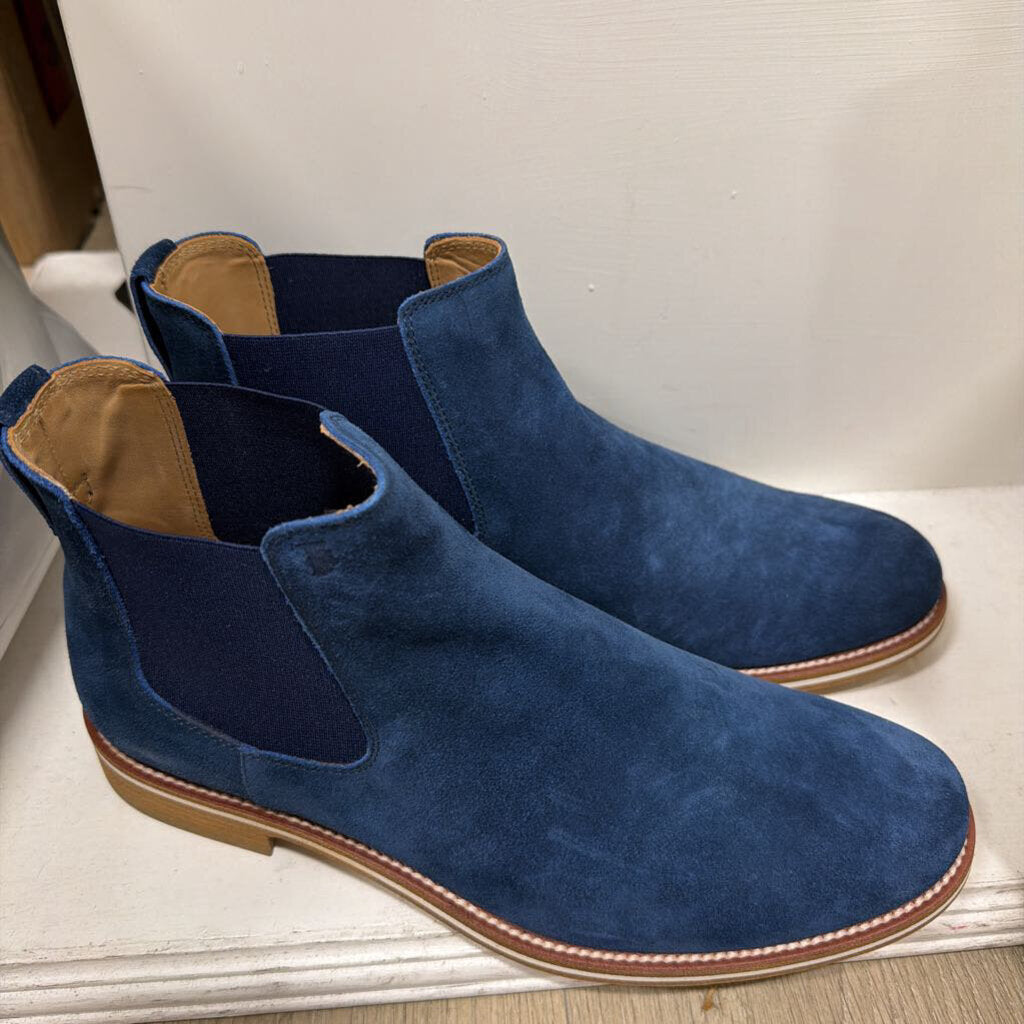 Blue Suede Chelsea Boot
