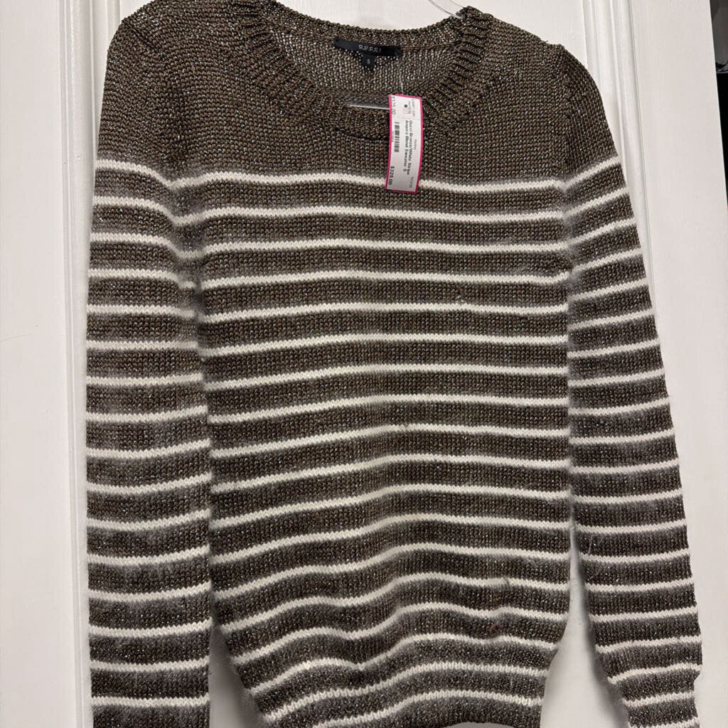 Bronze/White Stripe Angora Blend Sweater