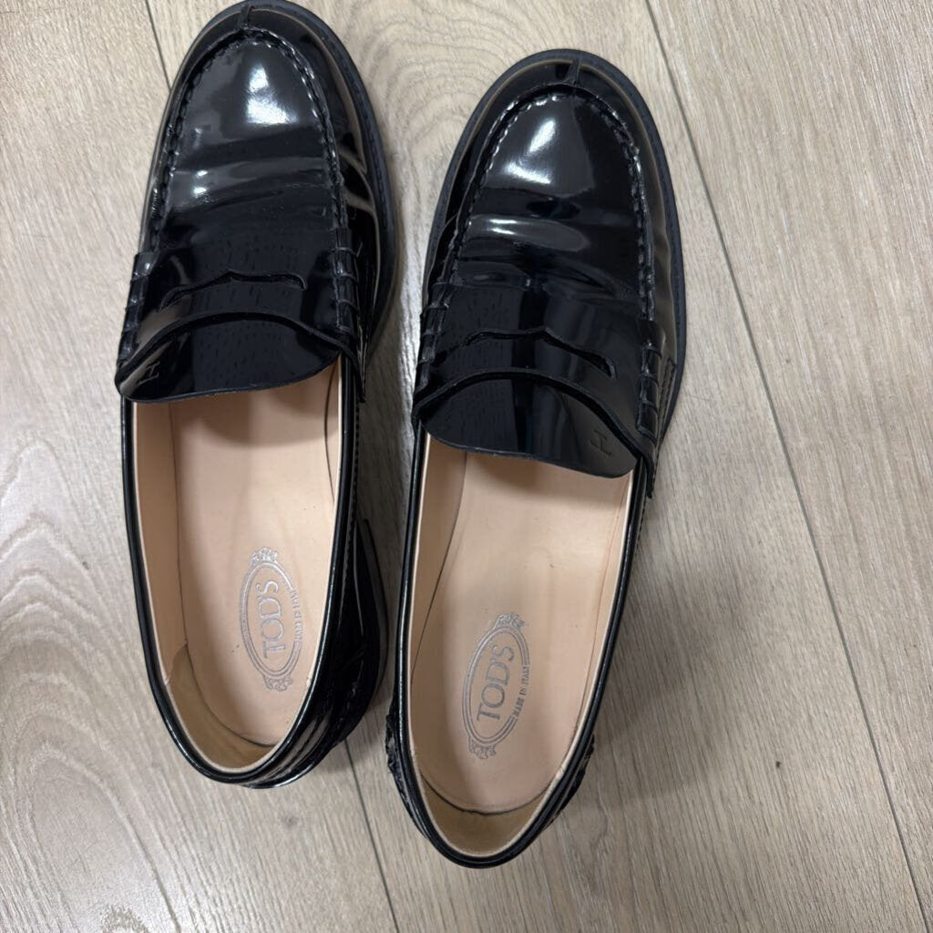 Tod's Black Patent Leather Loafers