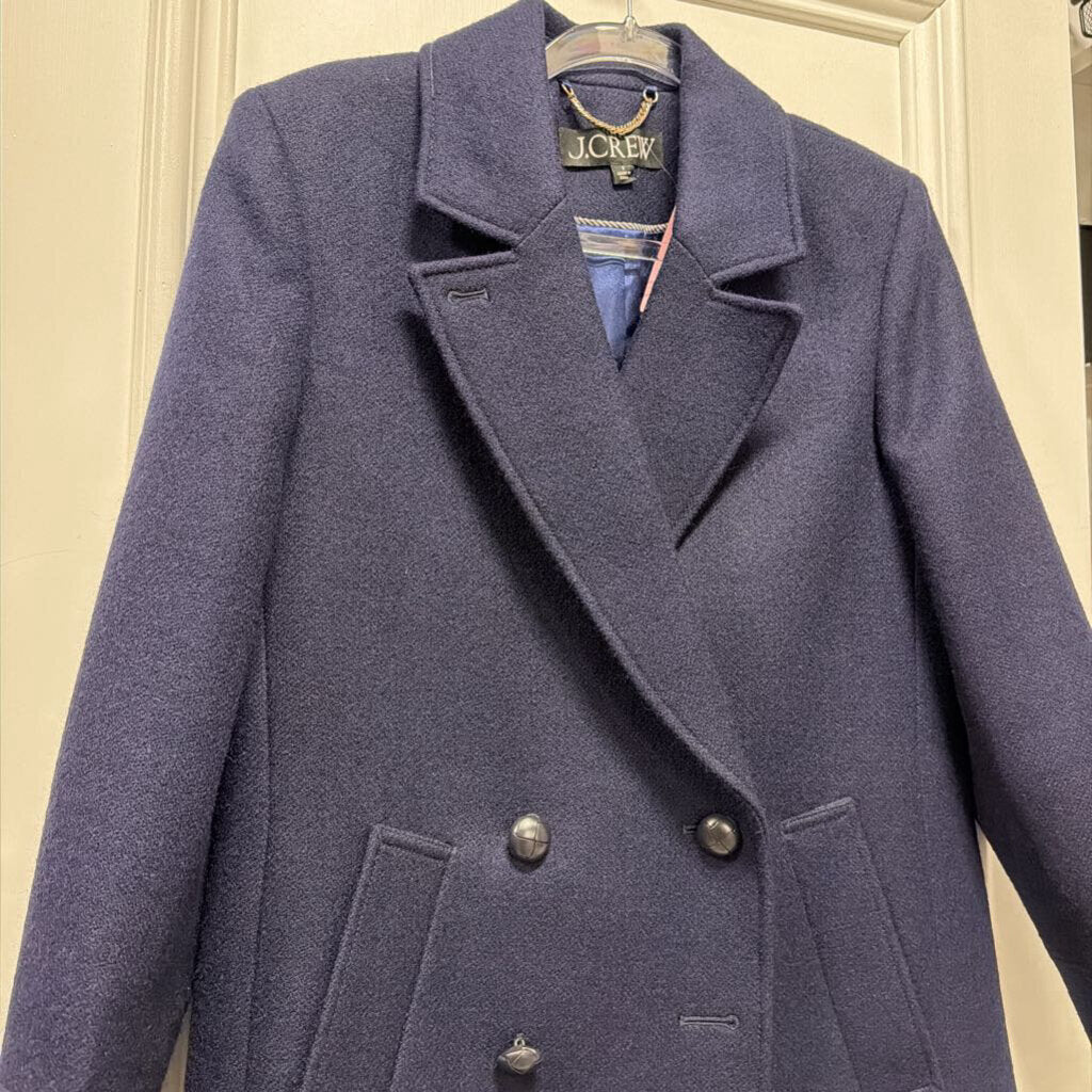 Navy Wool Double Breasted Peacoat