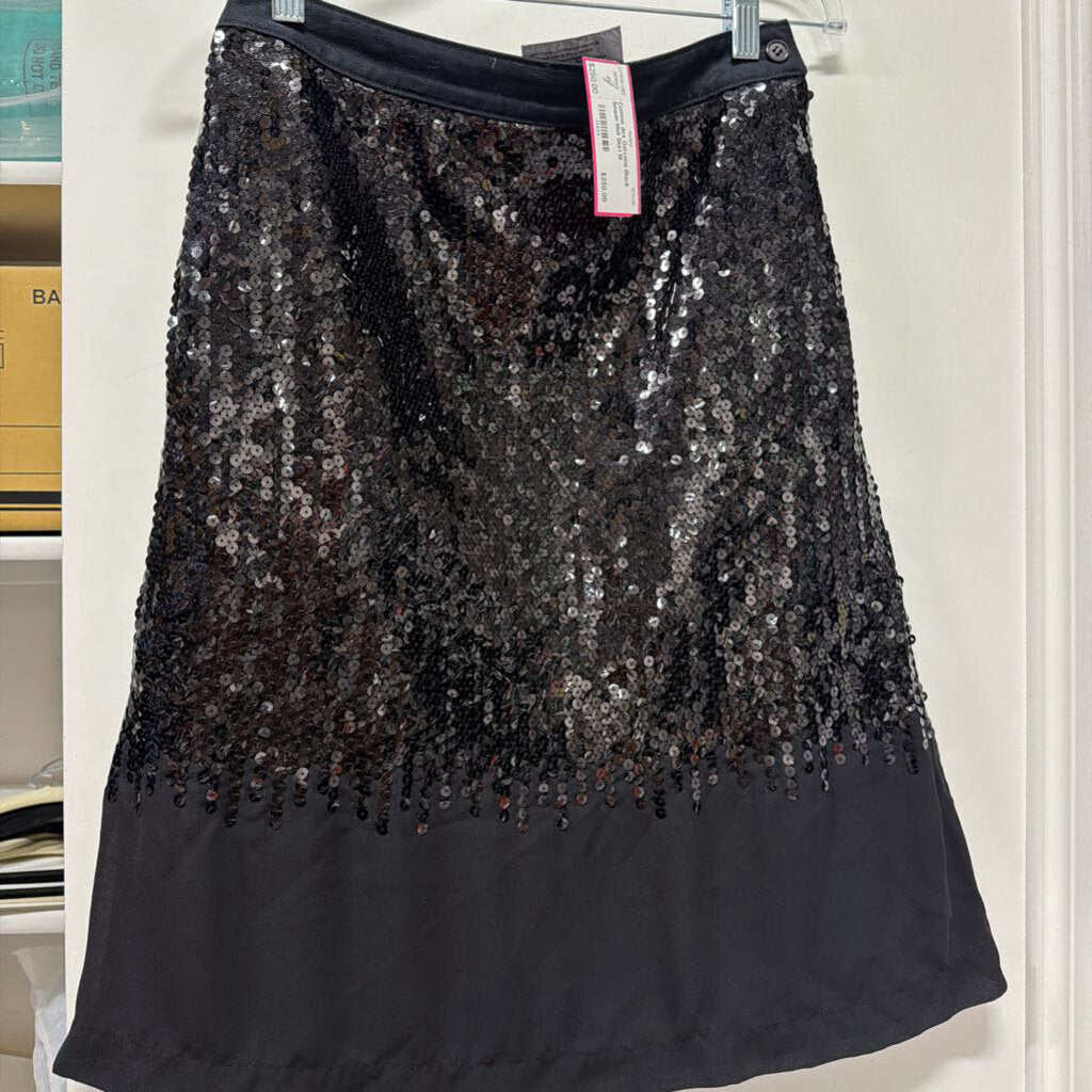 Black Sequin Midi Skirt