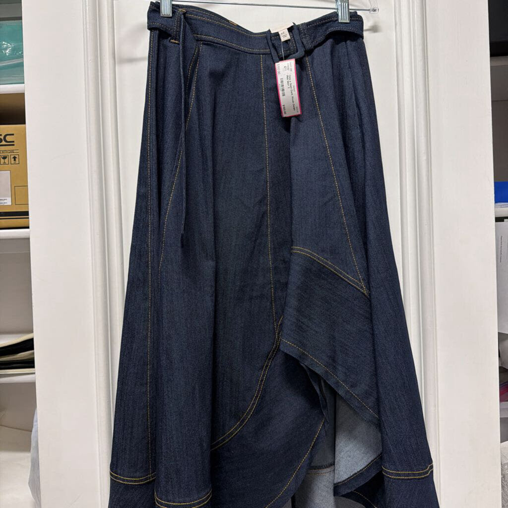 Dark Wash Denim Midi Skirt