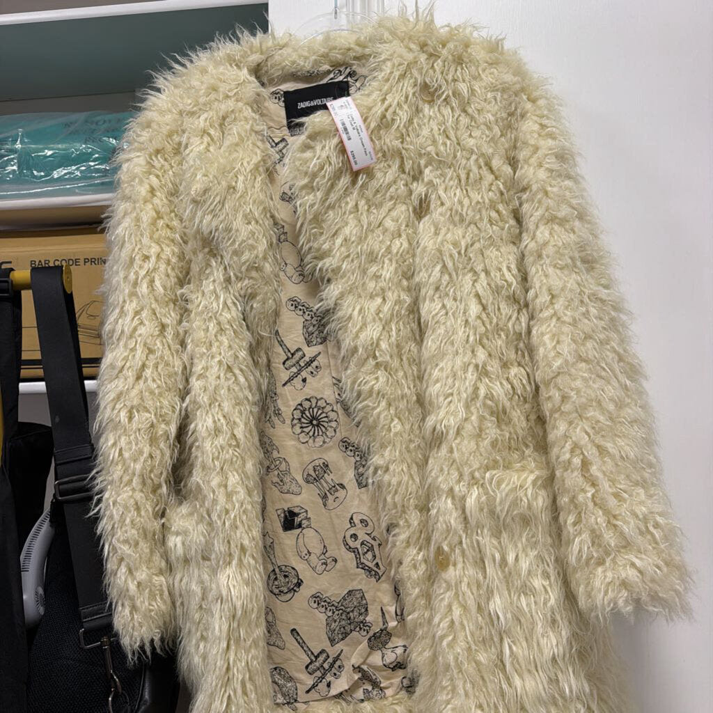 Cream Faux Fur Coat