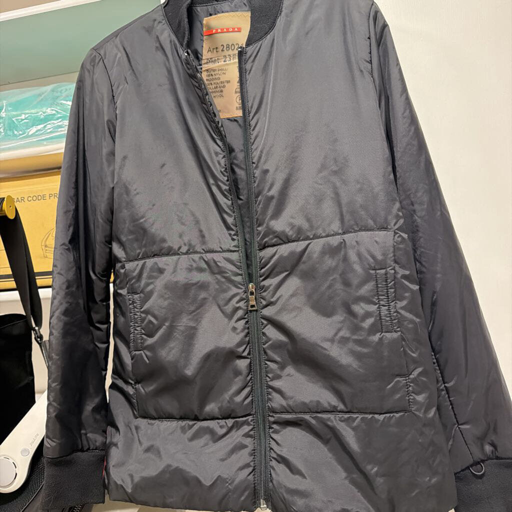Black Nylon Bomber Jacket