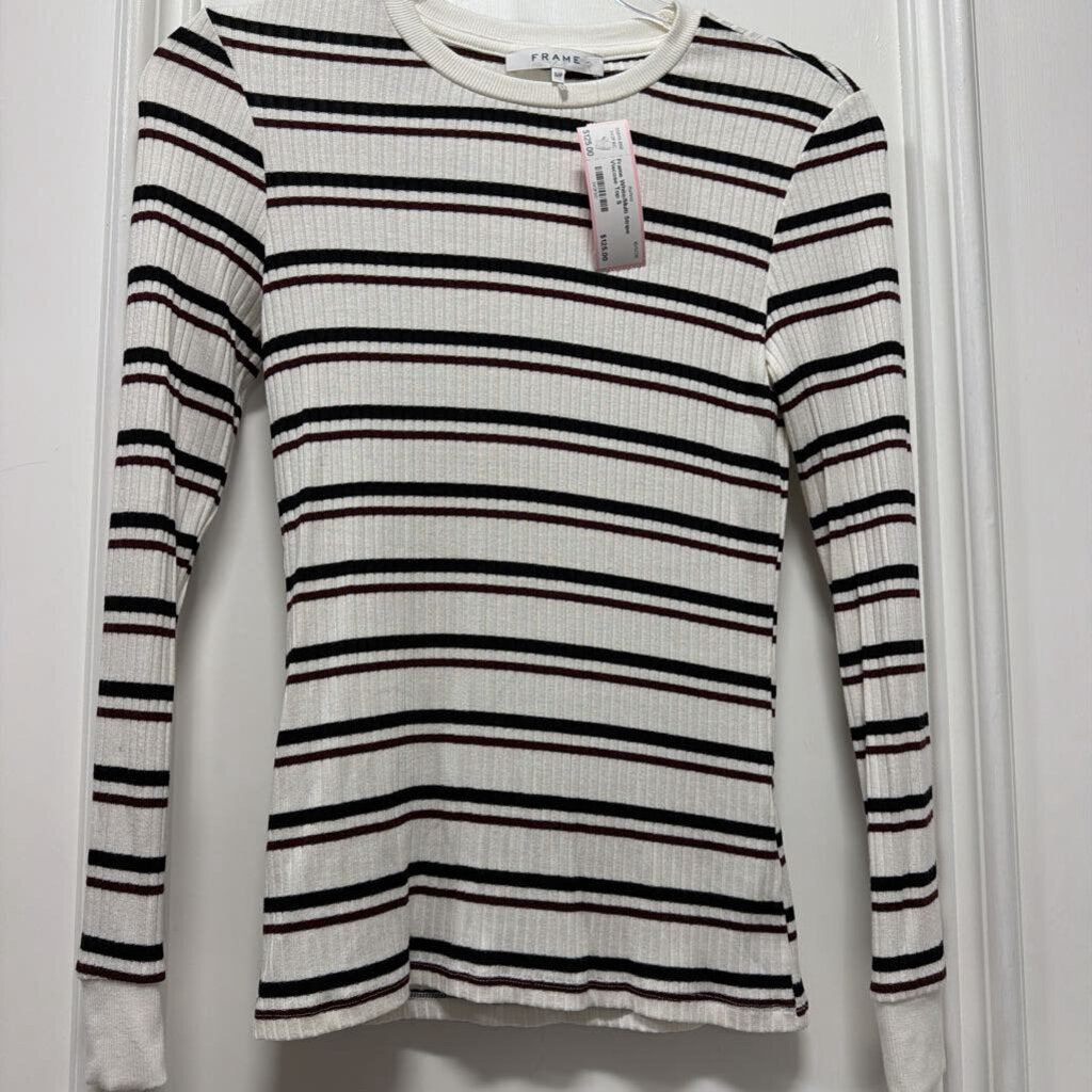 White/Multi Stripe Viscose Top