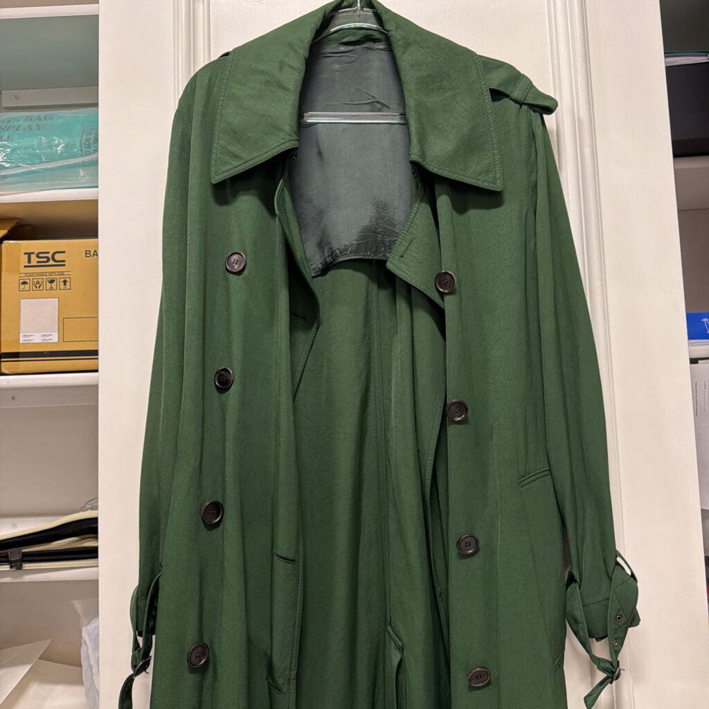 Green Triacetate Trench Coat