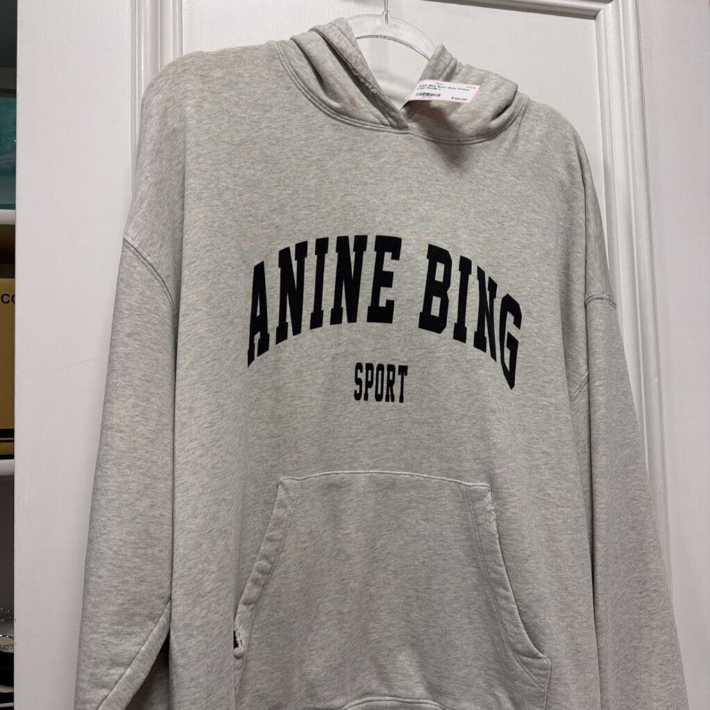 Gray Cotton Logo Hoodie