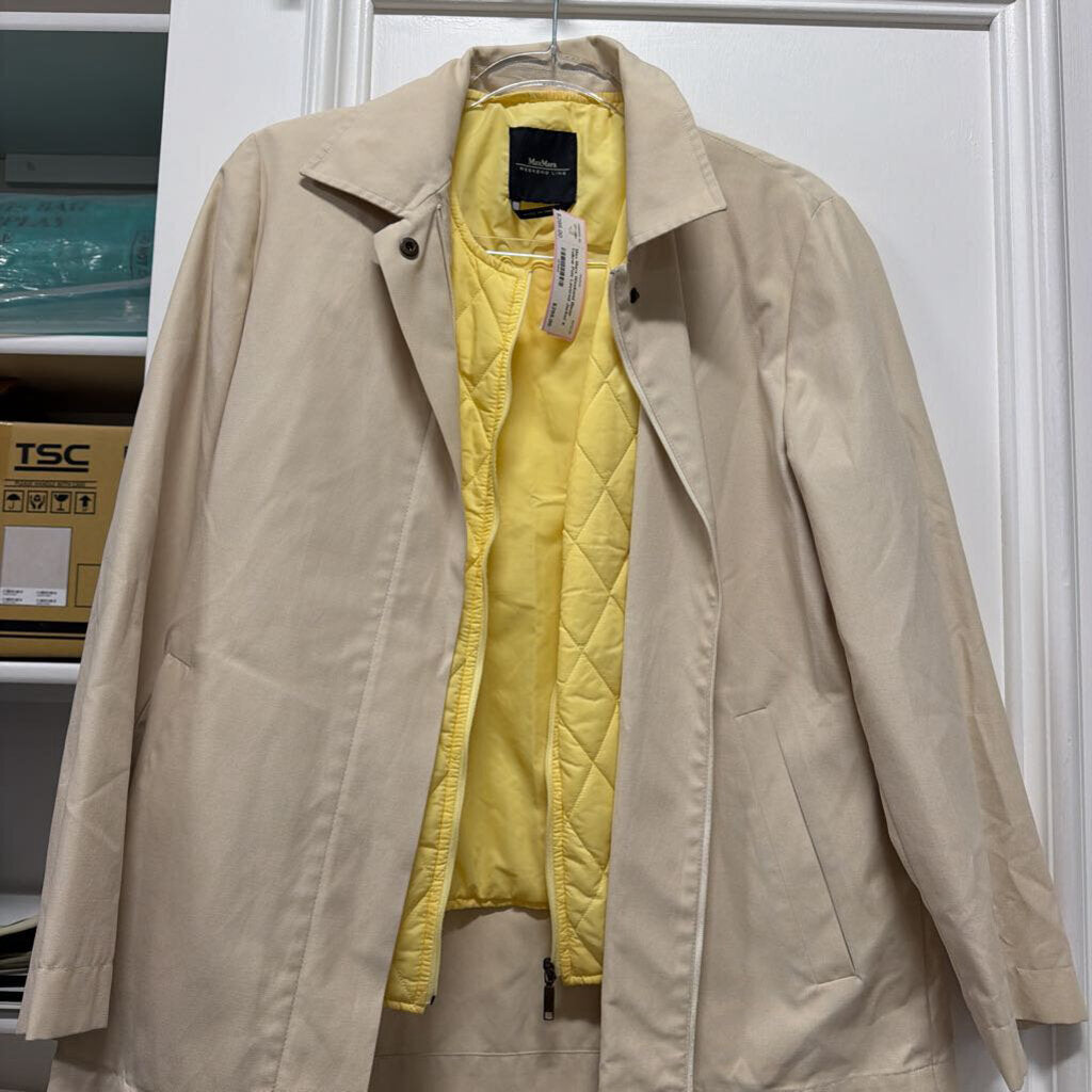 Biege Yellow Poly Layered Jacket