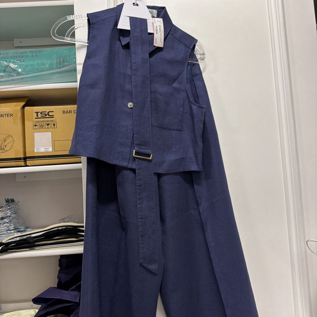 Navy Linen Top/Pant (SET 680)