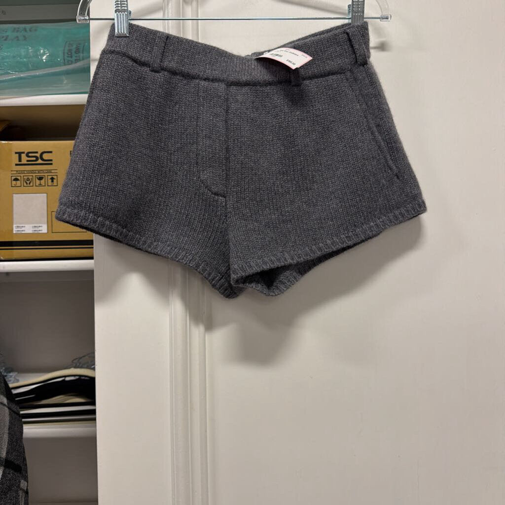 Grey Cashmere Shorts