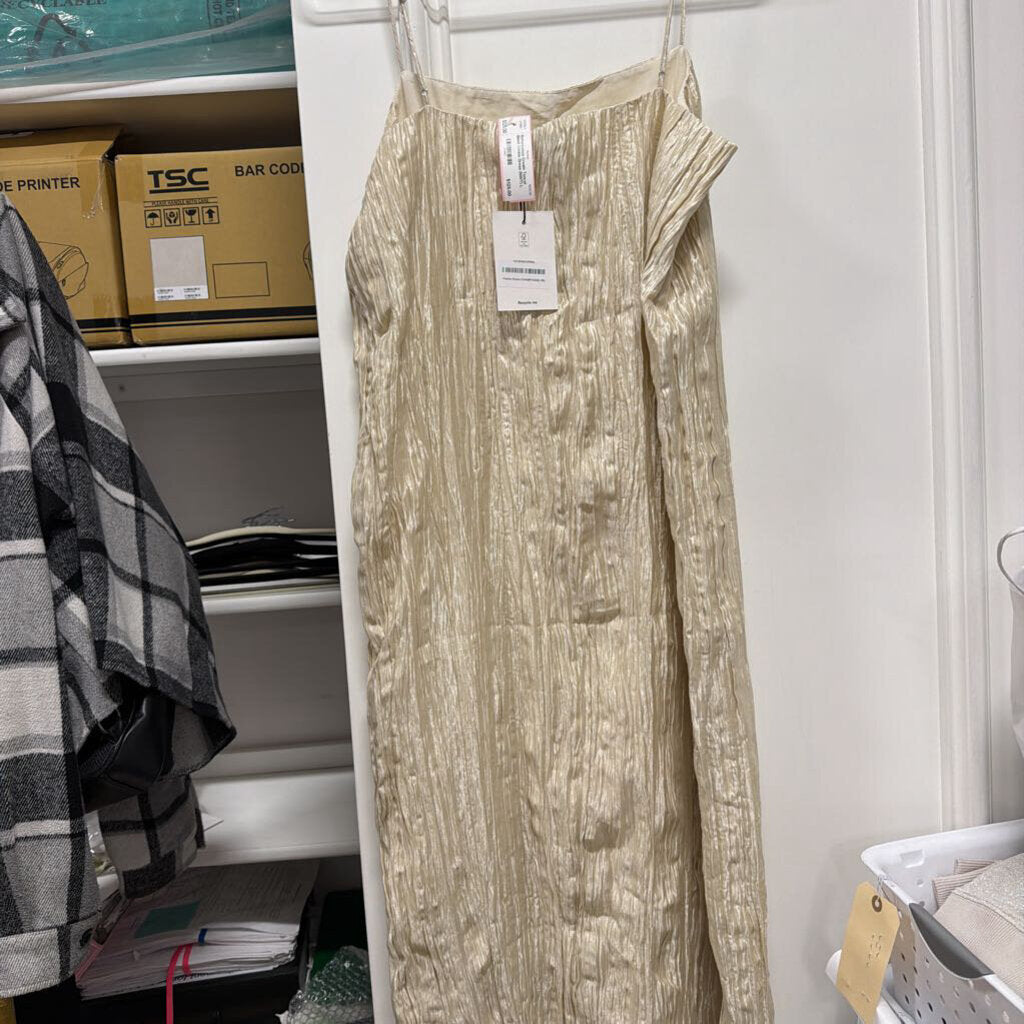Cream Tencel Blend Crinkle Dress (NWT)