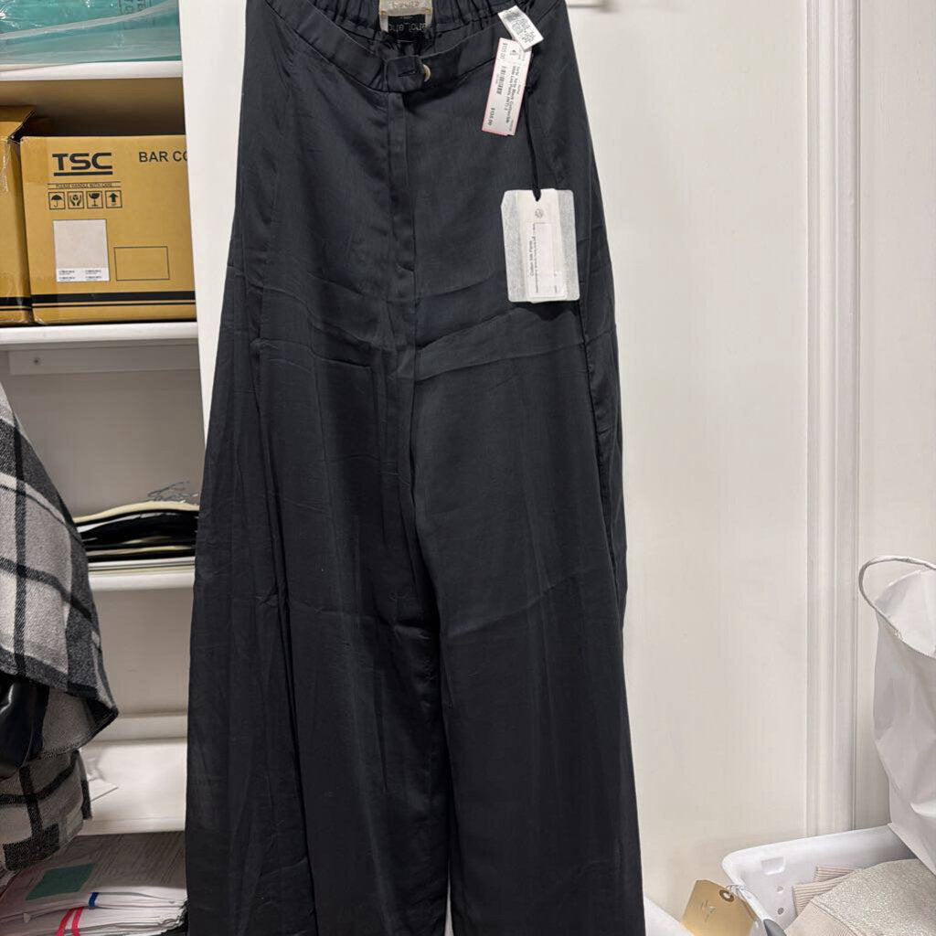 Black Cotton/Silk Wide Leg Pants (WT)