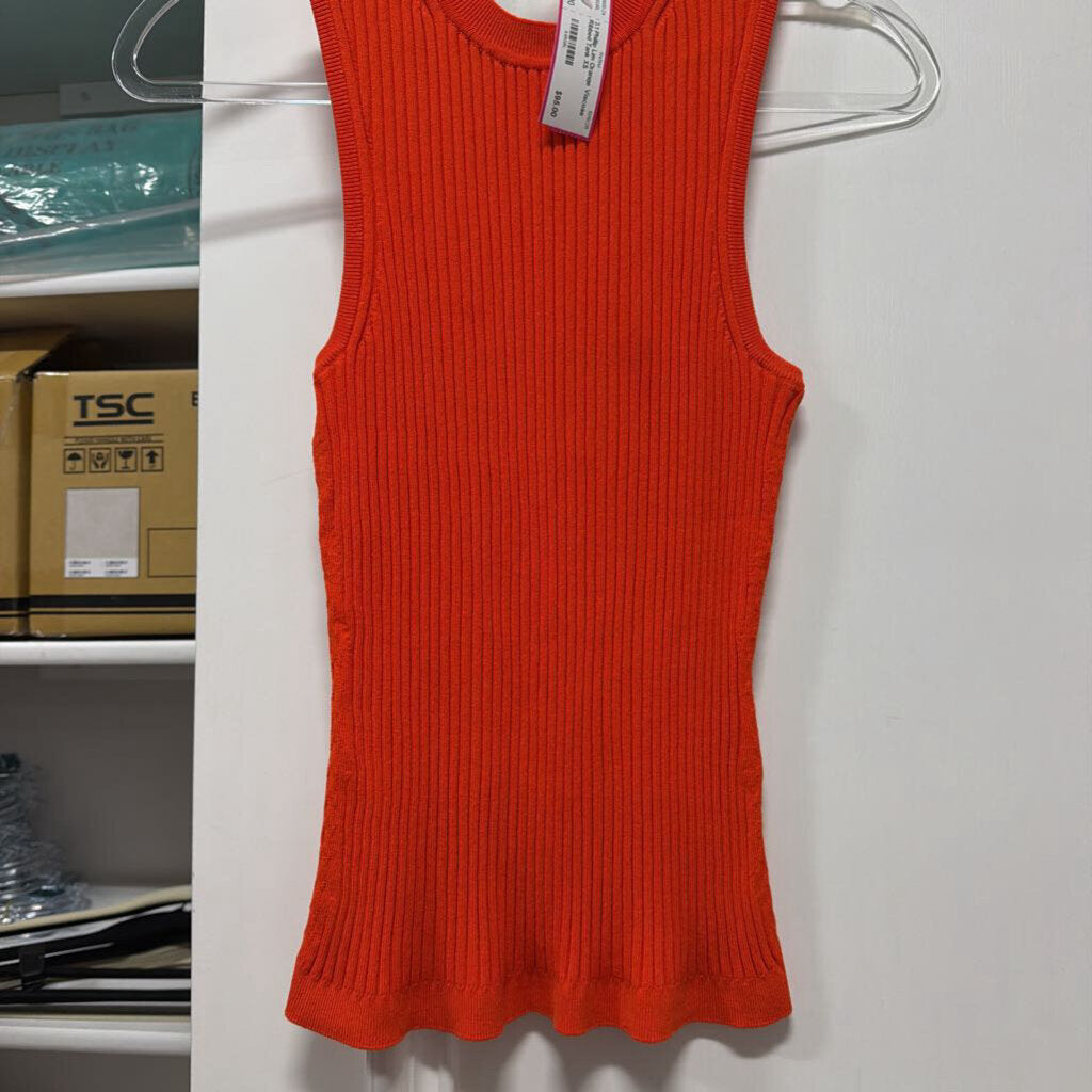 Orange Viscose Ribbed Tank