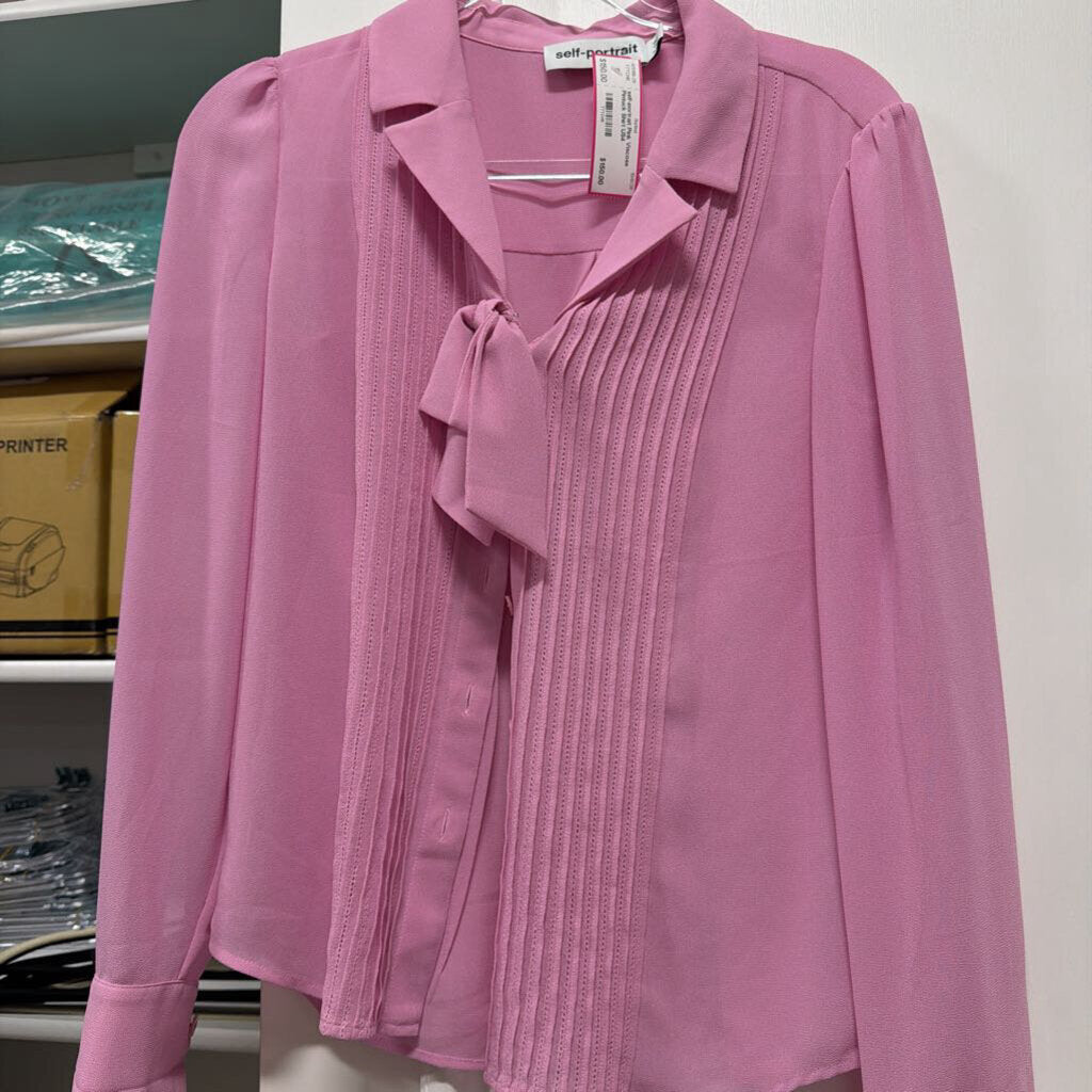 Pink Viscose Pintuck Shirt