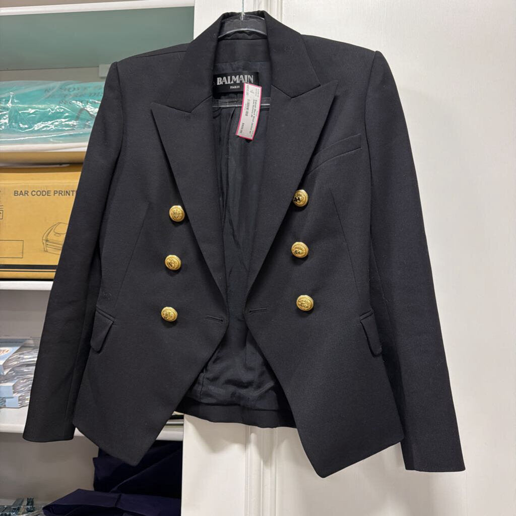 Black Wool Jacket w/ Gold Buttons