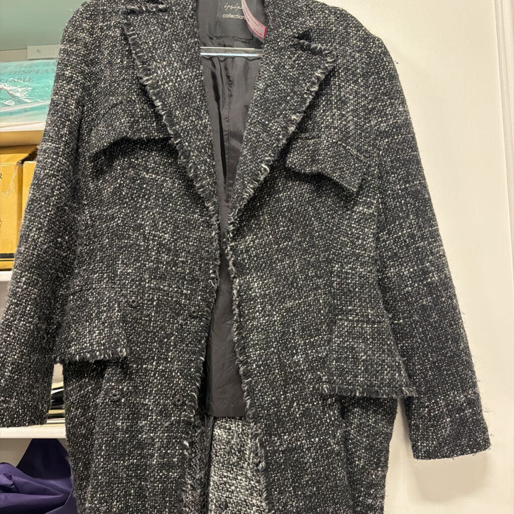 Grey Wool Tweed Coat