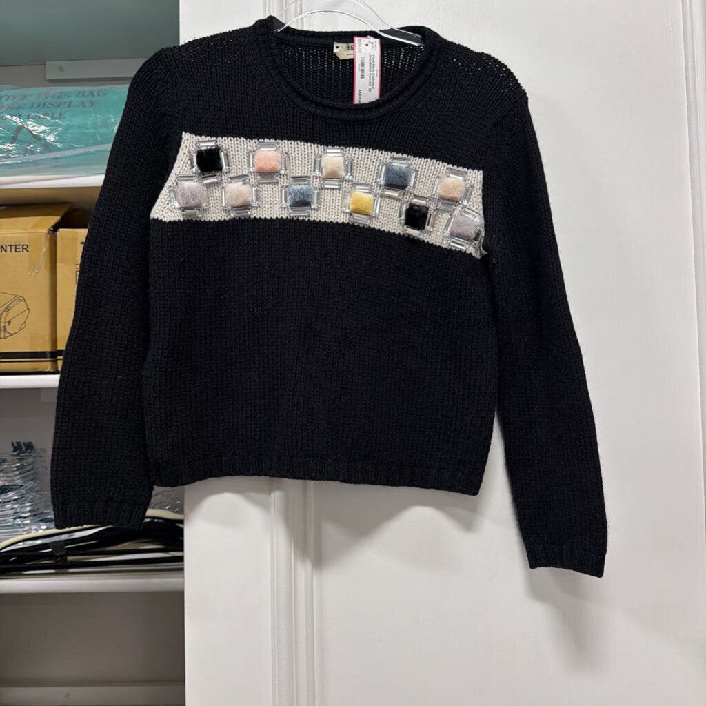 Black Cashmere Embellished Sweater
