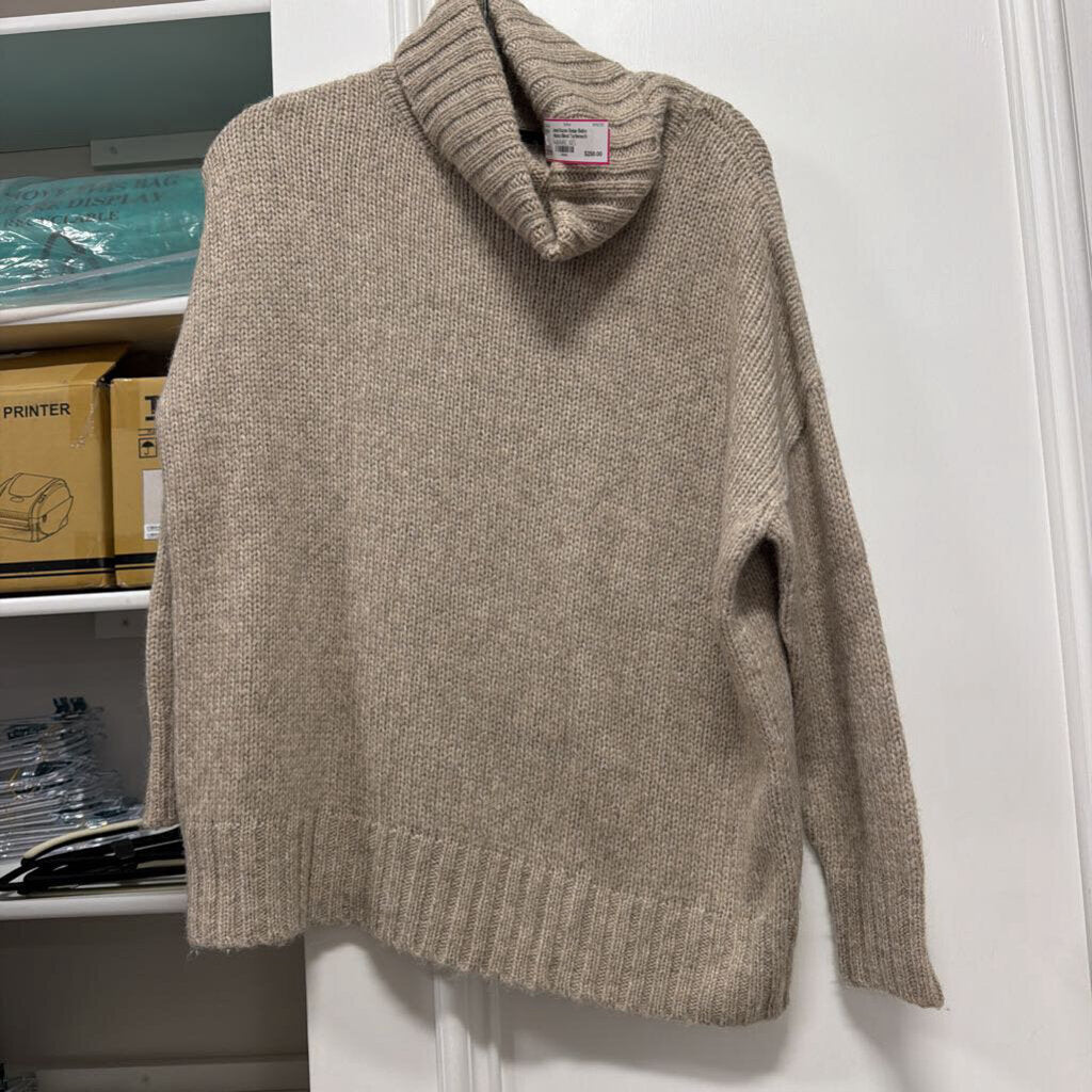 Beige Baby Alpaca Blend Turtleneck Sweater