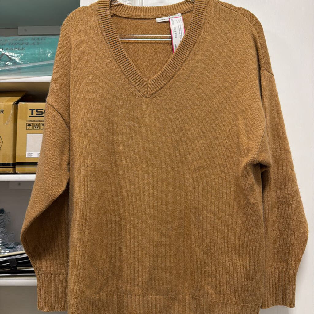 Brown Cashmere V-Neck Sweater