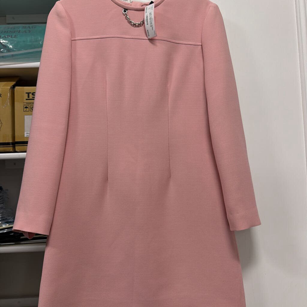 Pink Ruffles Sleeve Midi Dress