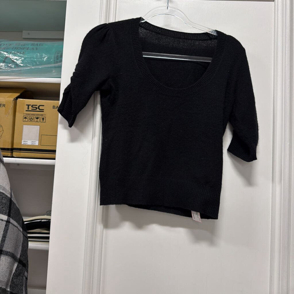 Black Cashmere Low Neck Line Sweater