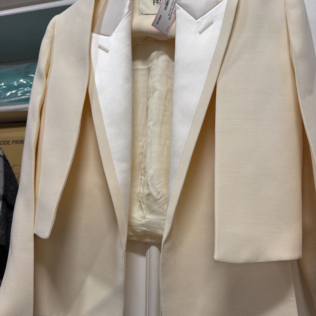 Cream Wool/Silk Cropped Jacket