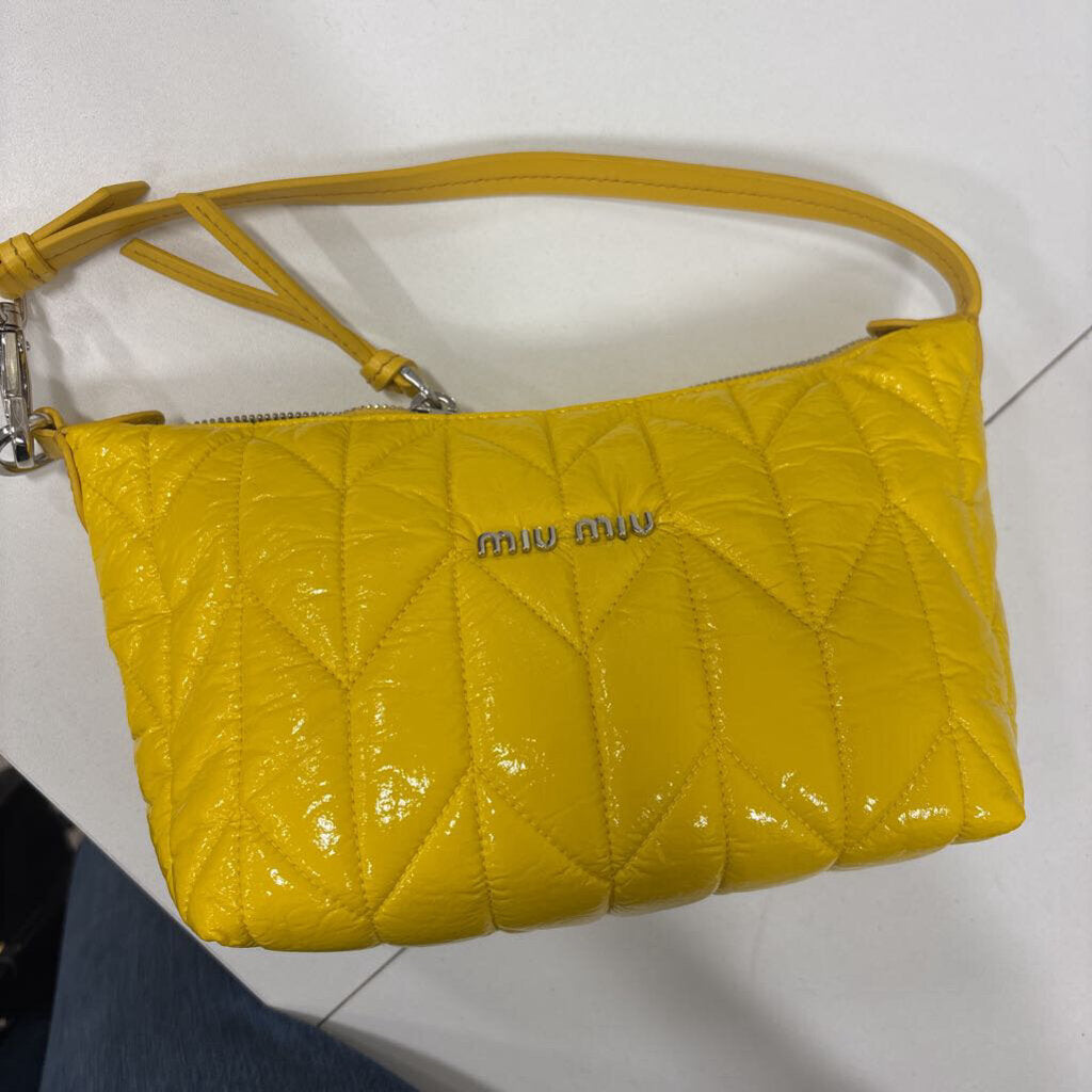 Yellow Patent Mini Bag