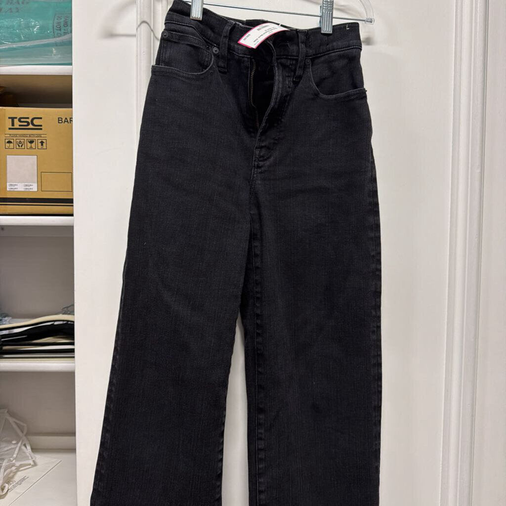 Washed Black Wide Leg Jeans