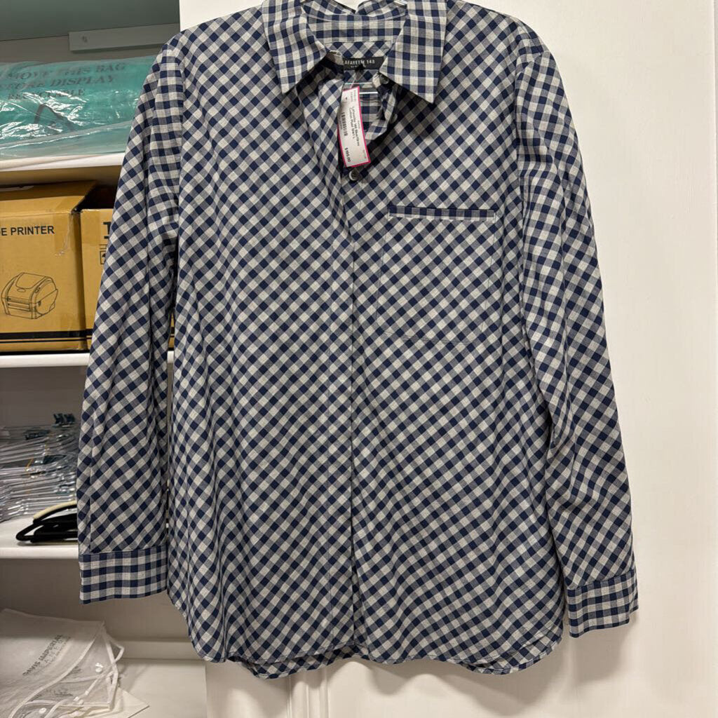 Blue/Grey Cotton Plaid Shirt