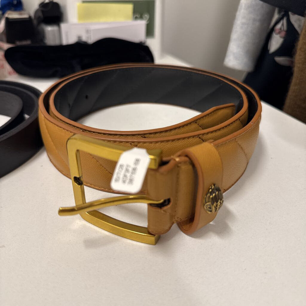 Kurt Geiger Tan Quilted Leather Belt, M/L