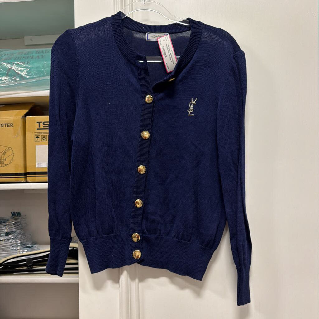 Vintage Navy Cotton Cardigan