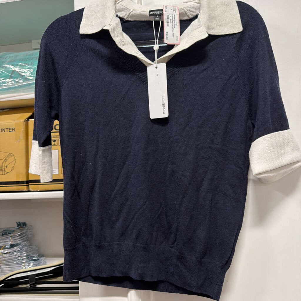 Navy Cotton/Cashmere Polo (NWT 210)