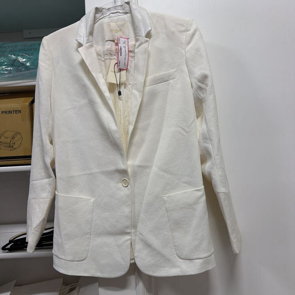 White Poly Blazer (NWT)