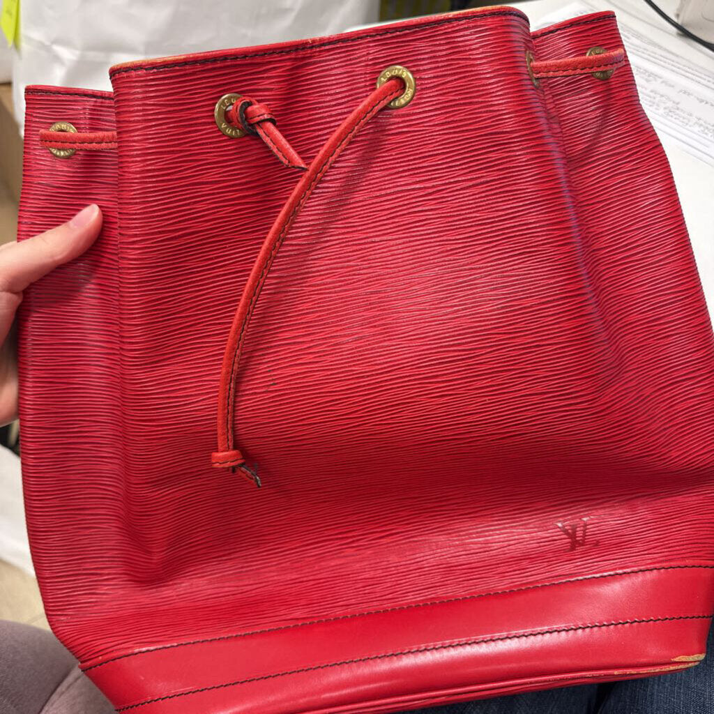 Vintage Red Epi Cinch Bucket Bag