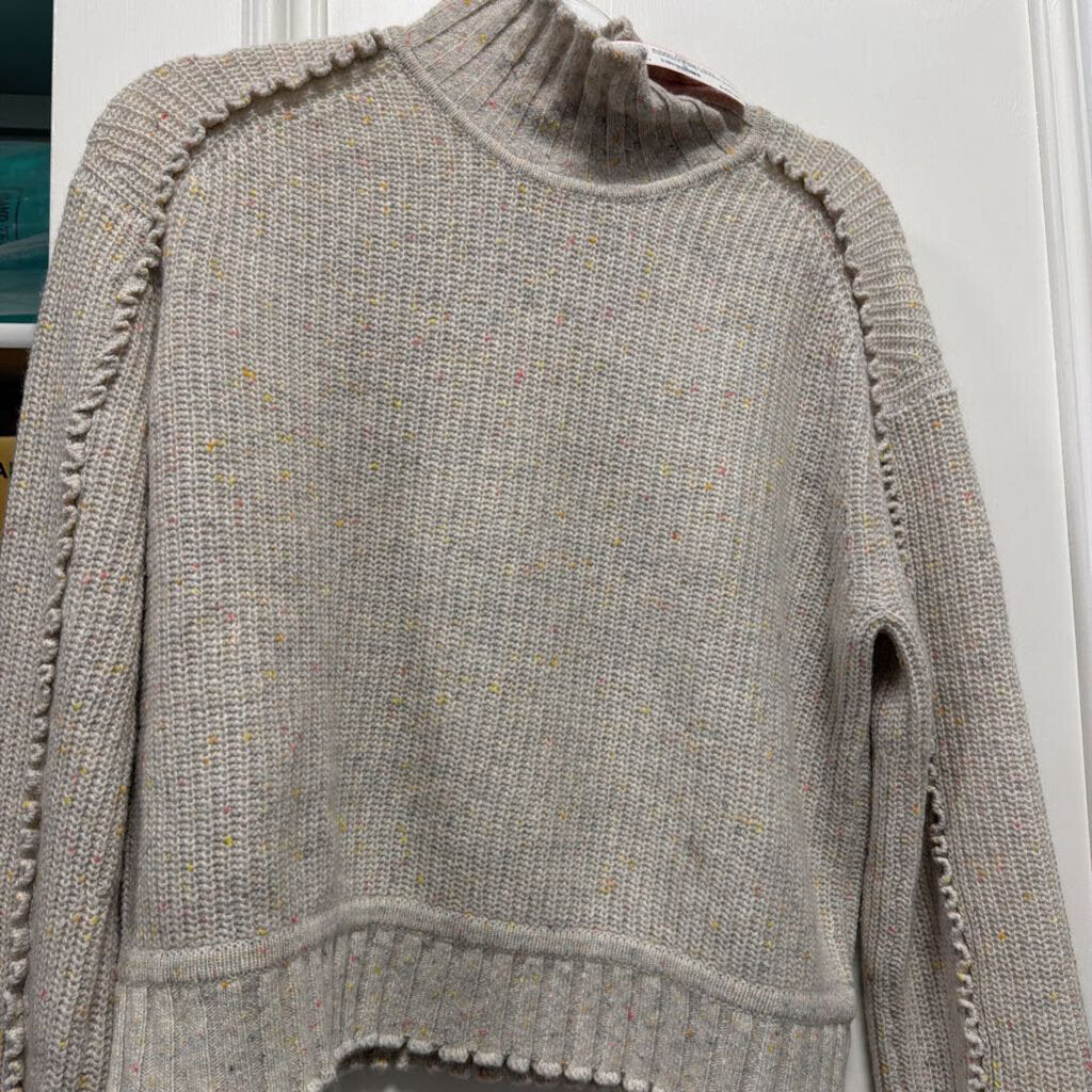 Grey Cashmere Ruffle Sweater (NWT)