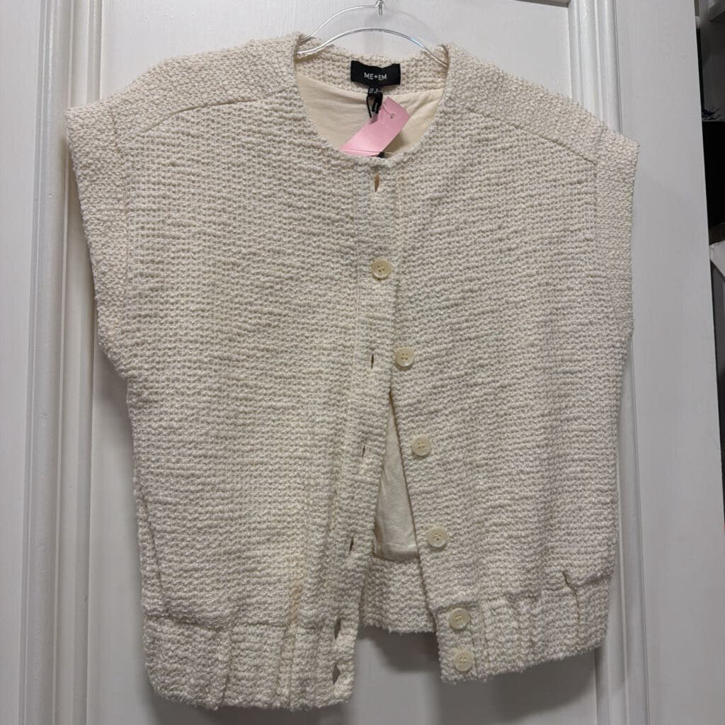 White Cotton/Poly Knit Vest (NWT)