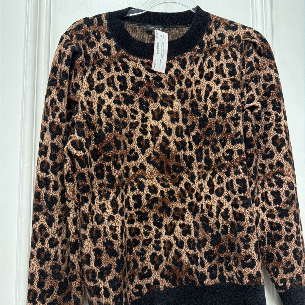 Leopard Print Viscose/Poly/Nylon Sweater