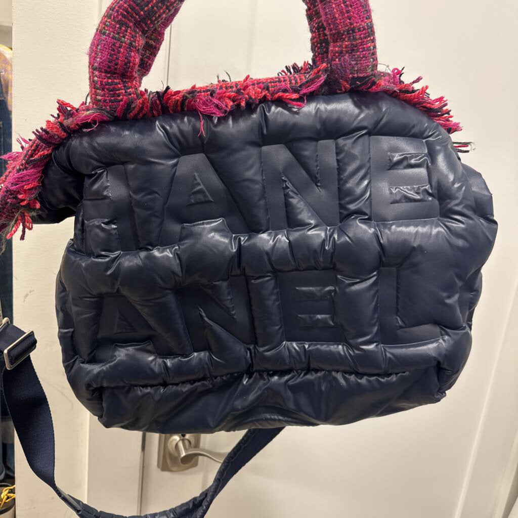 Navy Nylon Tweed Coco Neige Tote