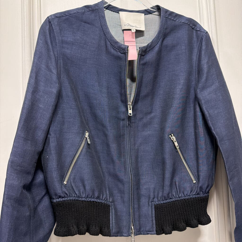 Blue Cotton/Silk Jacket