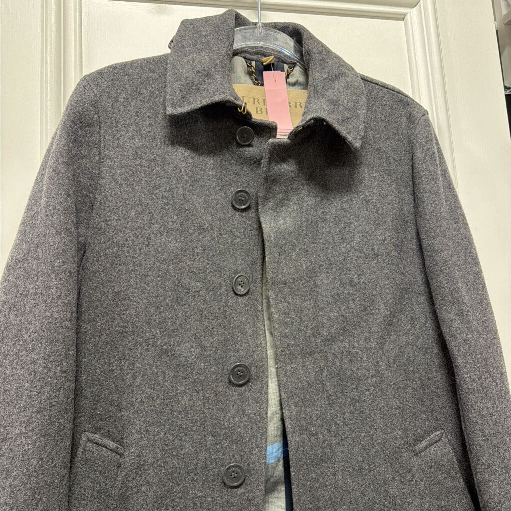 Grey Wool Coat (as is-missing neck strap)