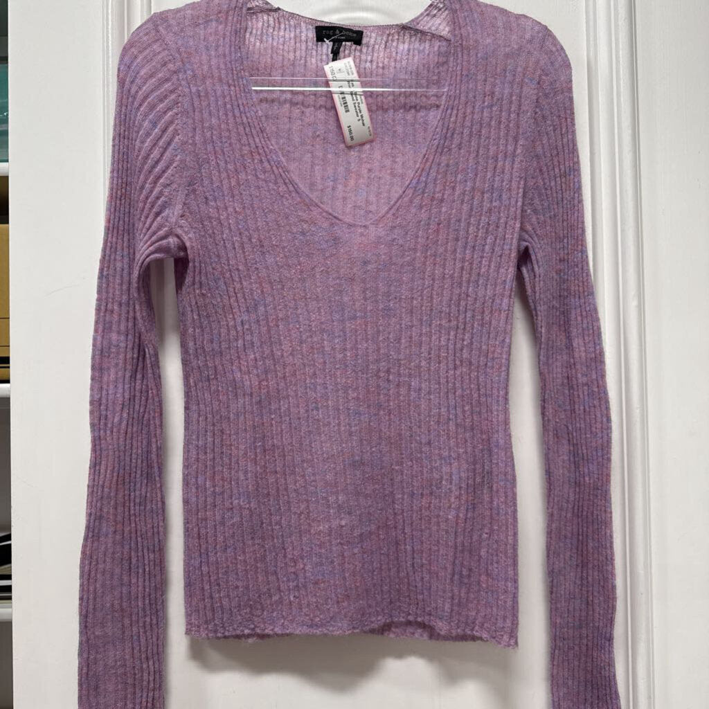 Purple Mohair Wool Blend Sweater