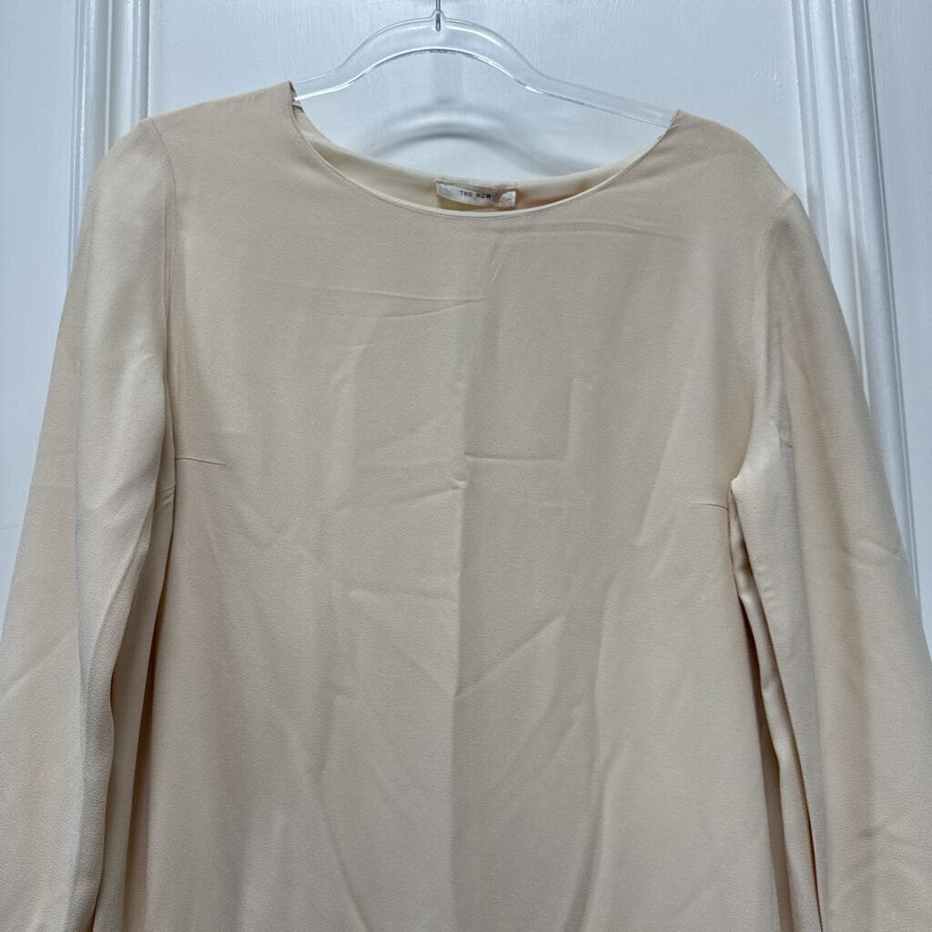 Cream Acetate/Viscose Midi Dress
