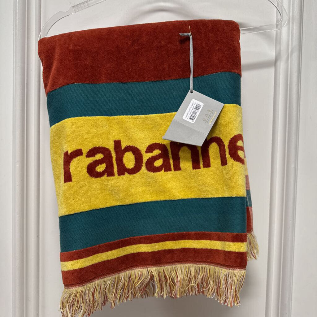 Rabanne Red/Yellow Striped Beach Towel (NWT)