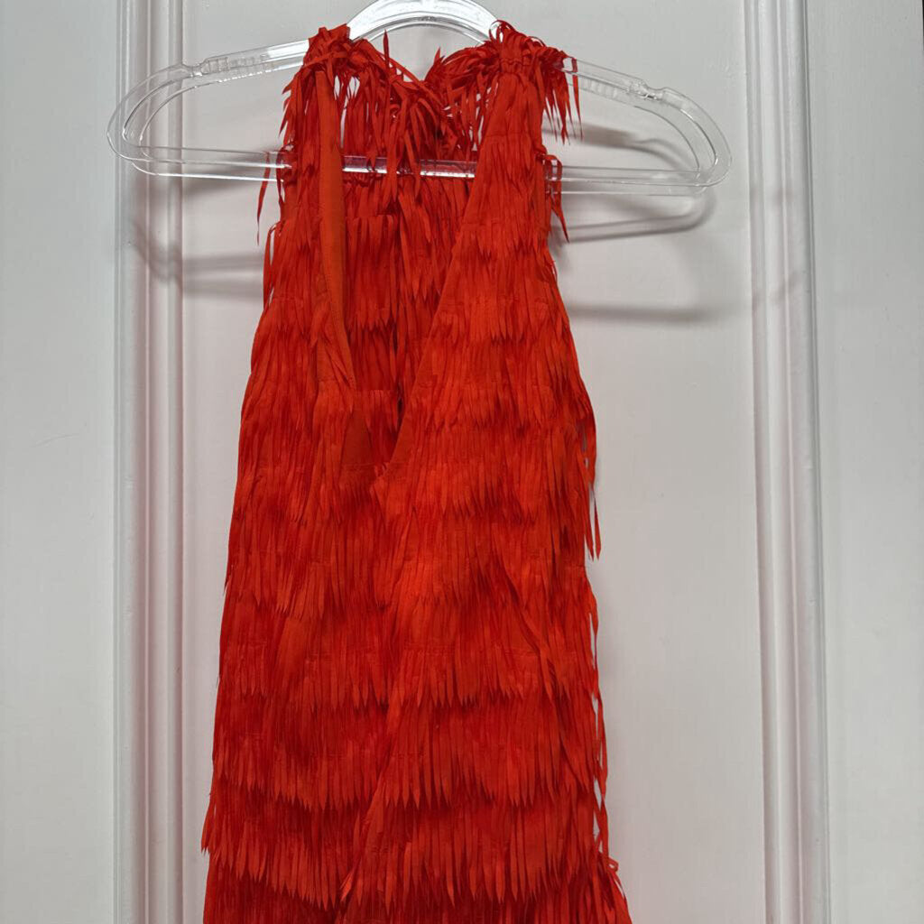 Red Fringe Halter Dress (R.470)