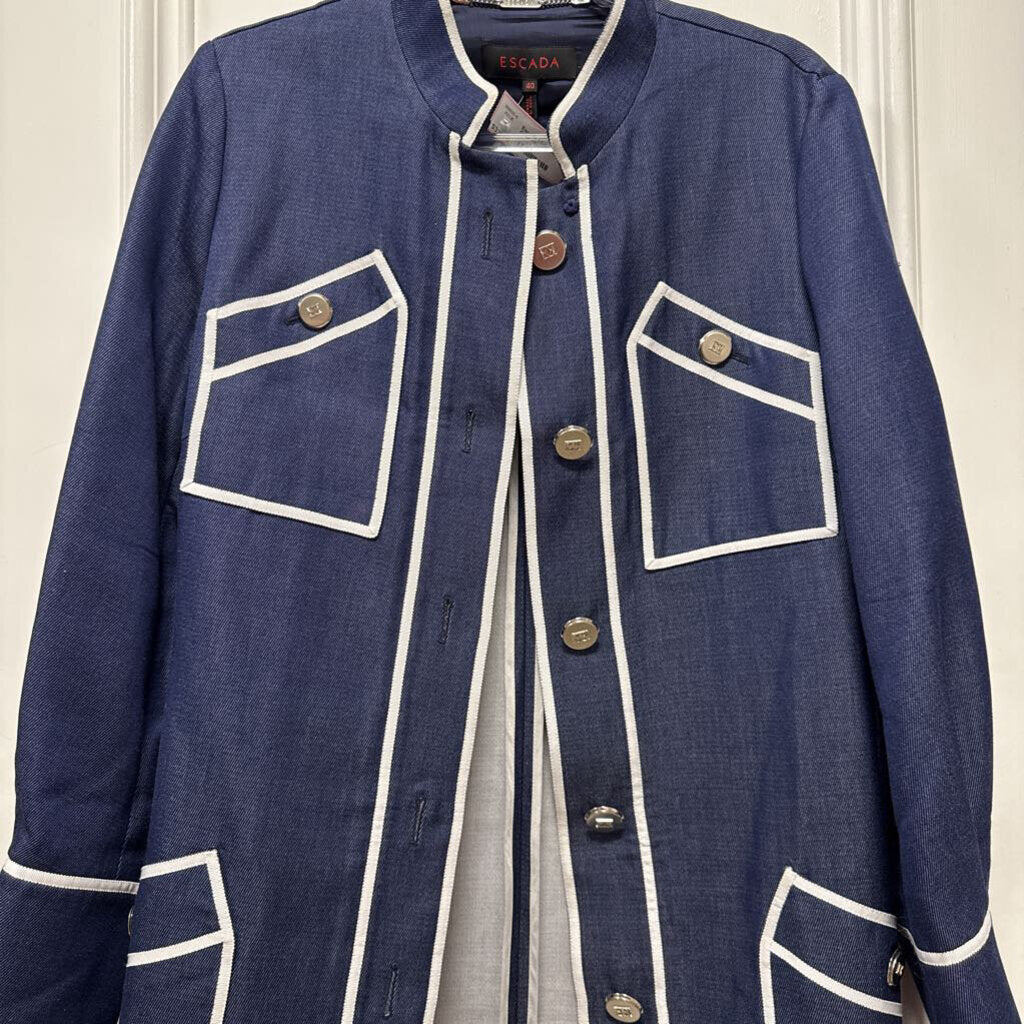 Blue/White Cotton Coat