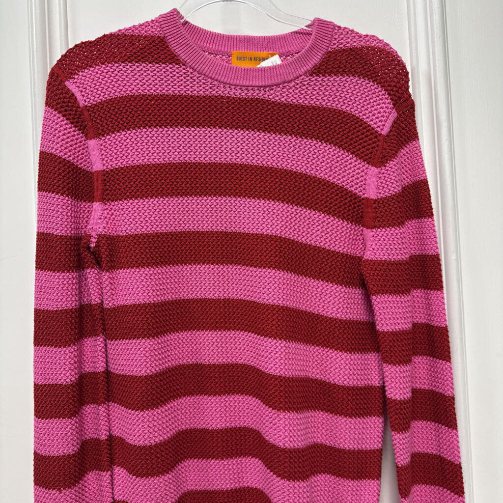 Pink/Red Stripe Cotton Sweater