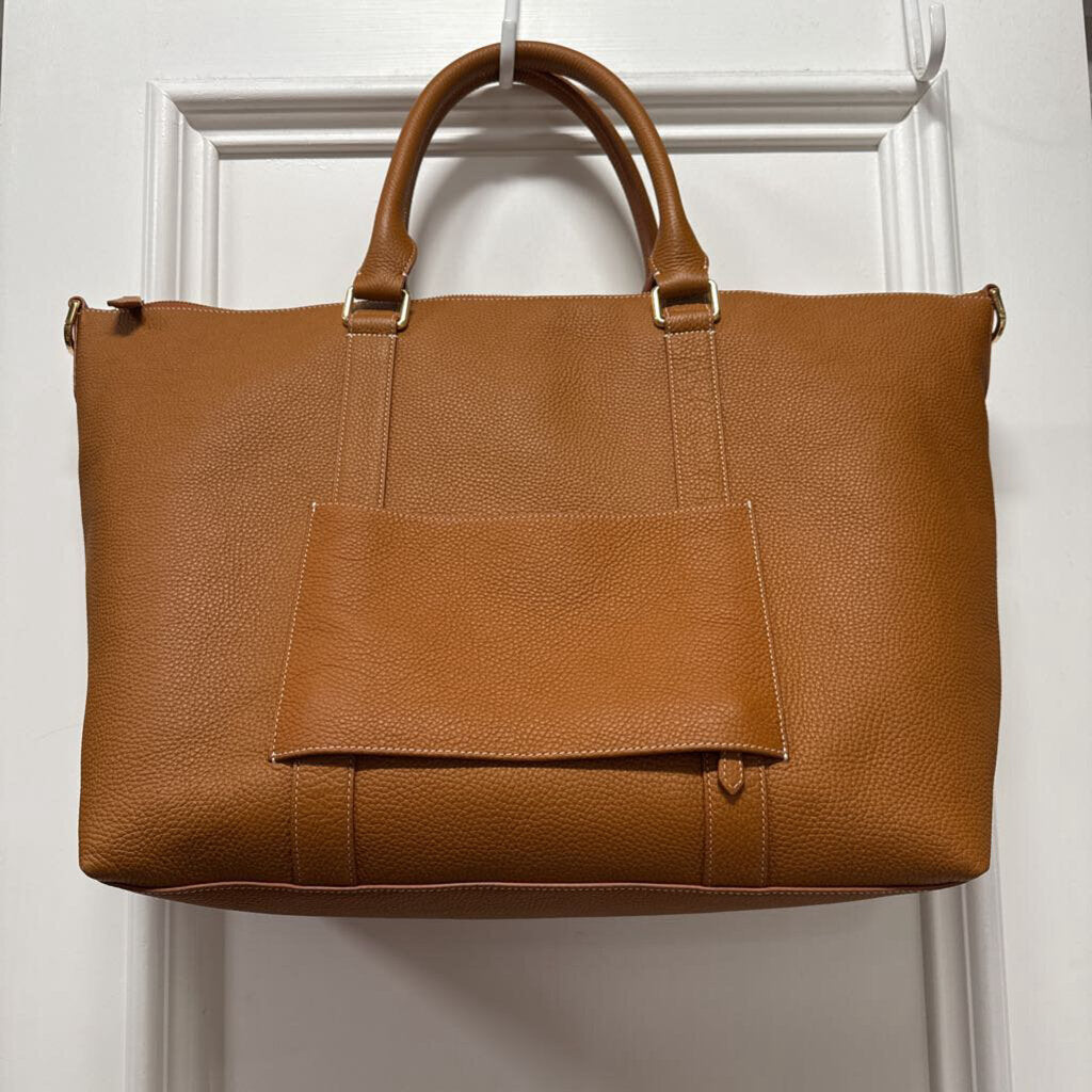 Brown Leather Large Weekender Bag (665)