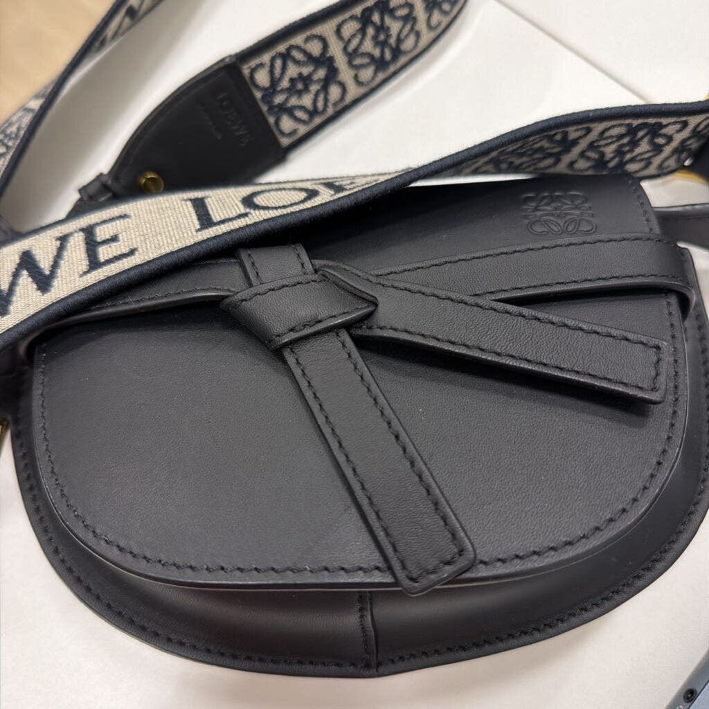 Black Leather Mini Gate Crossbody